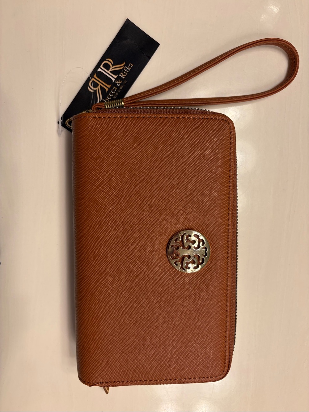 Rebecca & Rifka Tan Zip-Around Wristlet Wallet